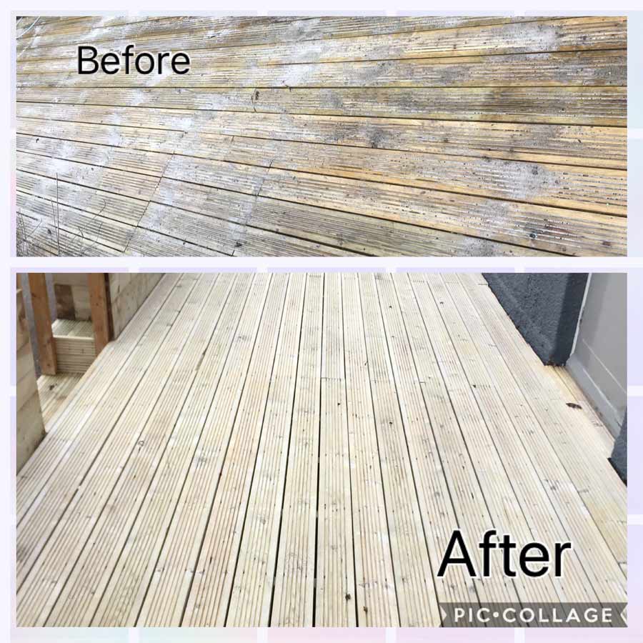 decking cleaner swindon before and after photos