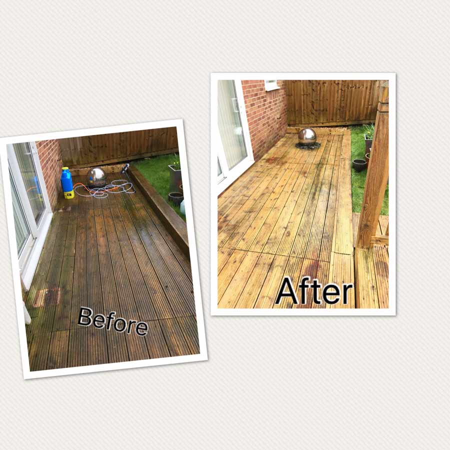 decking cleaner swindon before and after photos